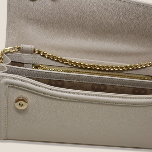 90 Feet Kaya Clutch Bag in Premium Genuine Leather (Beige)